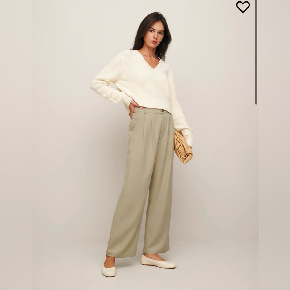 Reformation Mason Cropped Pant in Light Khaki